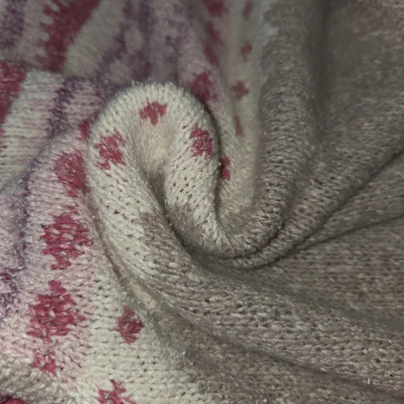 Vintage de Rotchild Cozy Knit Dress with Pink and Cream Accents - Picture 12 of 12